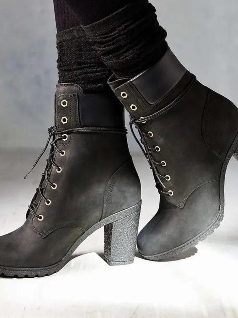 Timberland Glancy nubuck heeled boots Size 9 Black